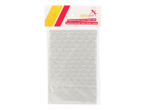 Impression Mat Set 1 - Hearts, Bricks, Leather